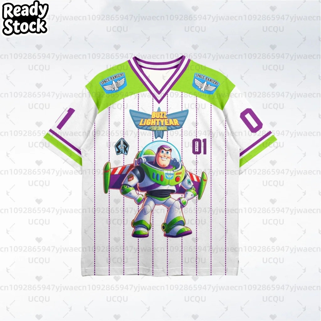 เสื้อยืดToy Story Buzz Lightyear แขนสั้น สไตล์Huggy Player T สำหรับเด็ก ระบายอากาศได้และแห้งไว
