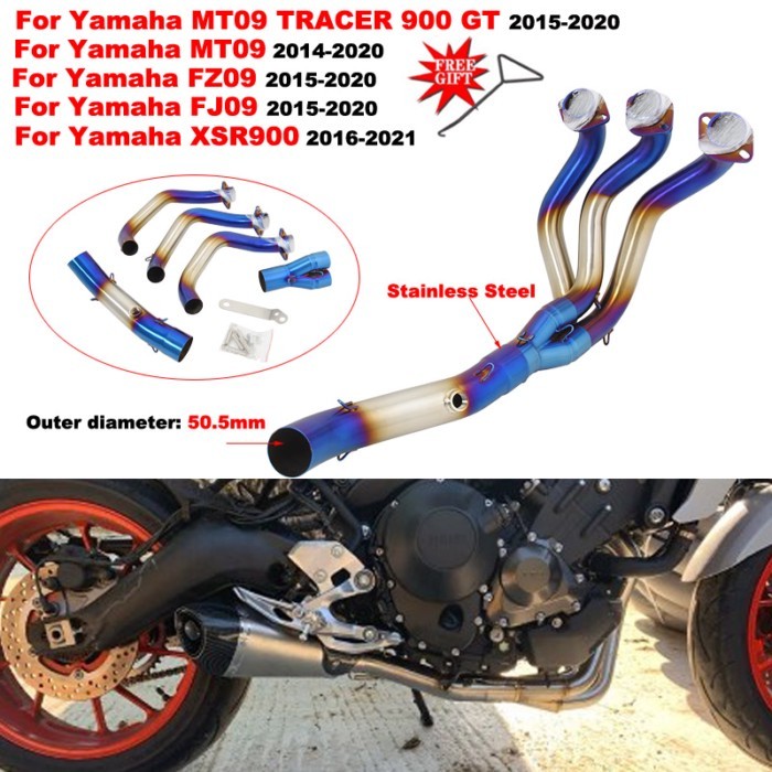 For Yamaha FJ09 MT 09 MT09 TRACER 900 GT MT-09 FZ-09 XSR900 2014 - 2021 Motorcycle Exhaust System S