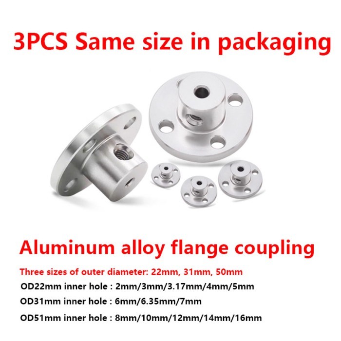 Aluminum alloy flange coupling inner hole 2/3/4/5/6/8/10/12/16mm flange optical axis fixing seat br