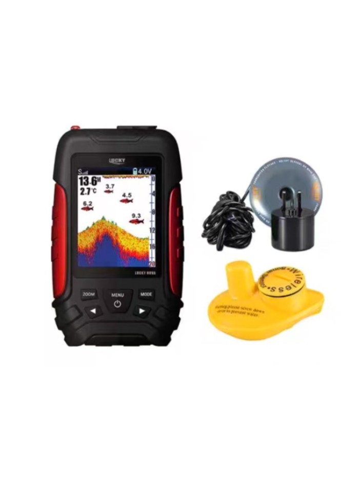 2-in-1 Wired & Wireless Color Fish Finder Fishfinder Fishing Locator, FF168LIC-WT Depth Range Trans