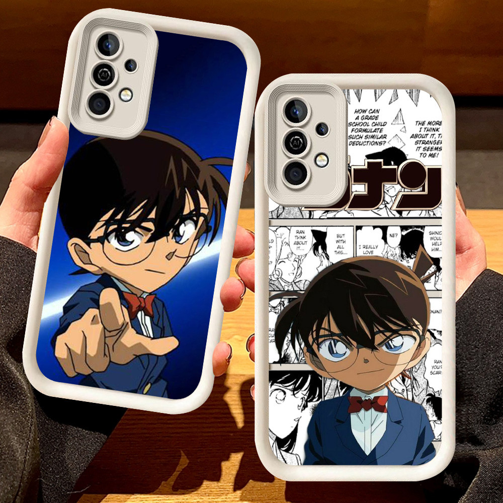 G-47 Detective Conan Casing สําหรับ Samsung S24 A55 S25 M15 S21 FE Ultra 5G สีดําและสีขาว