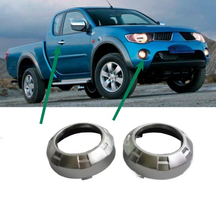 2 Pcs Fog Lamp Cover for L200 2006-2008 6400A966 2 Door Front Lamp Cover for Triton Fog Light Frame