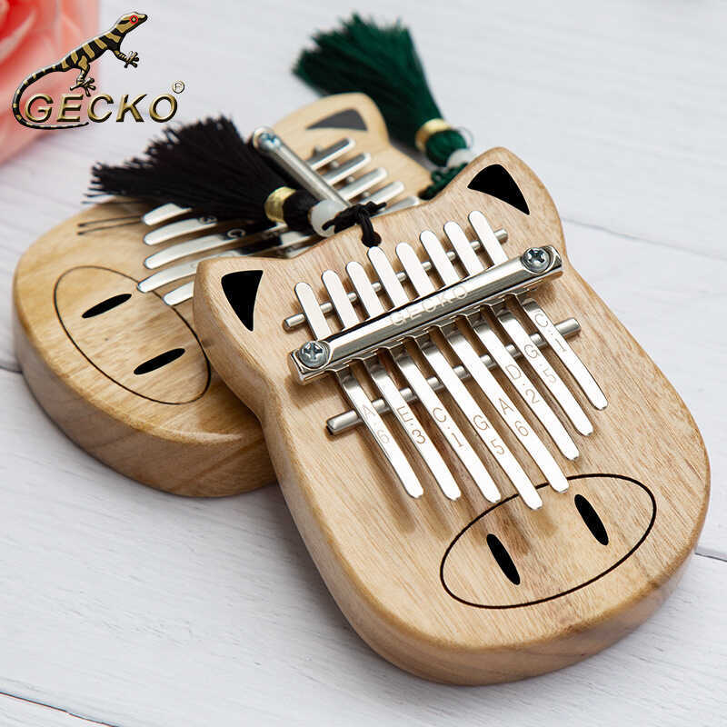 GECKO GECKO Mini Thumb เปียโนแกะ Po 8-Tone Kalimba เปียโนนิ้ว Kalimba เครื่องดนตรีแบบพกพา
