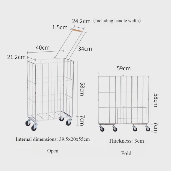 Household Bathroom Foldable Dirty Clothes Basket Stainless Steel Clothes Yoga Mat Storage Basket La