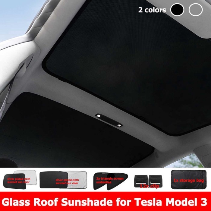 4/6PCS For Tesla Model 3 / Model Y 2021 Front Rear Sunroof Windshield Skylight Blind Shading Net Up