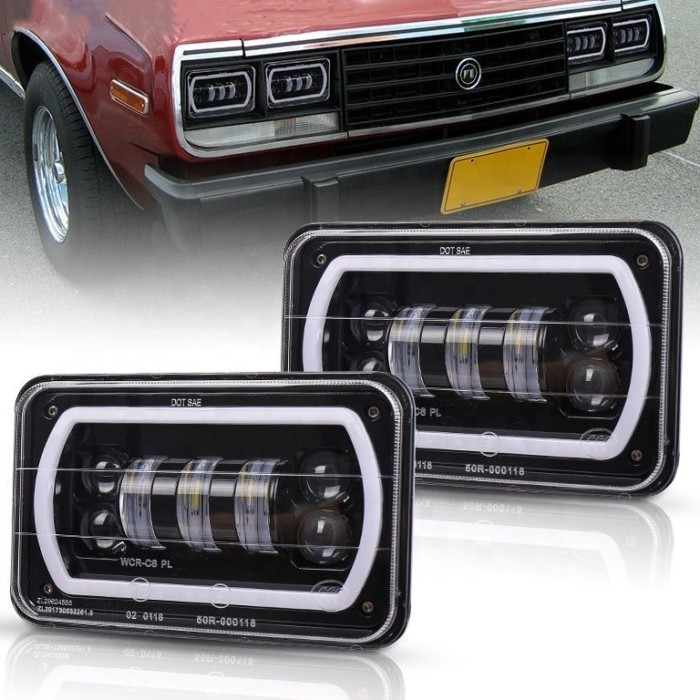 OVOVS splendor 4x6 inch drl rectangular truck driving light led car headlight projector lens led li