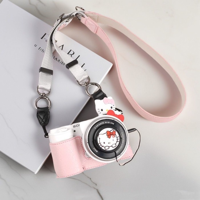 ((อุปกรณ์เสริมกล้อง) Sony ZVE10 เคสป้องกัน ZVE10M2 กระเป๋ากล้องรุ่นที่สอง A6400 เคสหนัง A7C2 ฐาน A7M