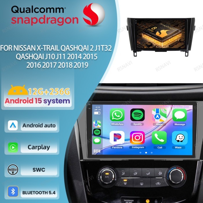Car Radio Android 15 For Nissan X-Trail Qashqai 2 J1T32 Qashqai J10 J11 2014 2015 2016 2017 2018 20