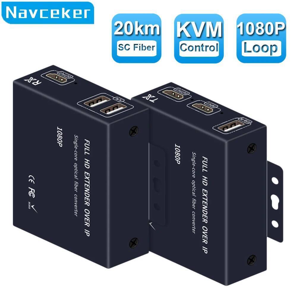 2026ที่ดีที่สุด HDMI to Fiber Optic Converter 1080P HDMI Fiber Optic Video Extender KVM USB Loop to 