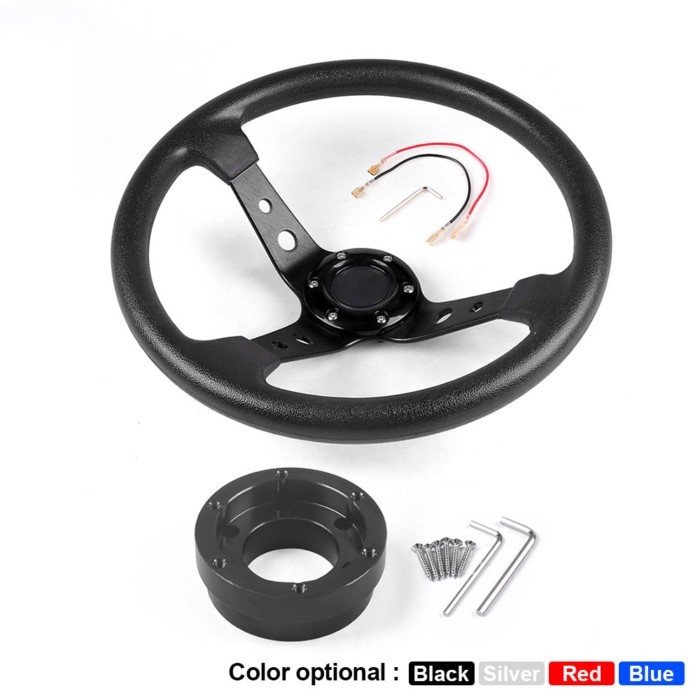 14inch 350mm PU Leather Car Racing Steering Wheel With Adapter Plate 70mm PCD For Logitech G29 G920