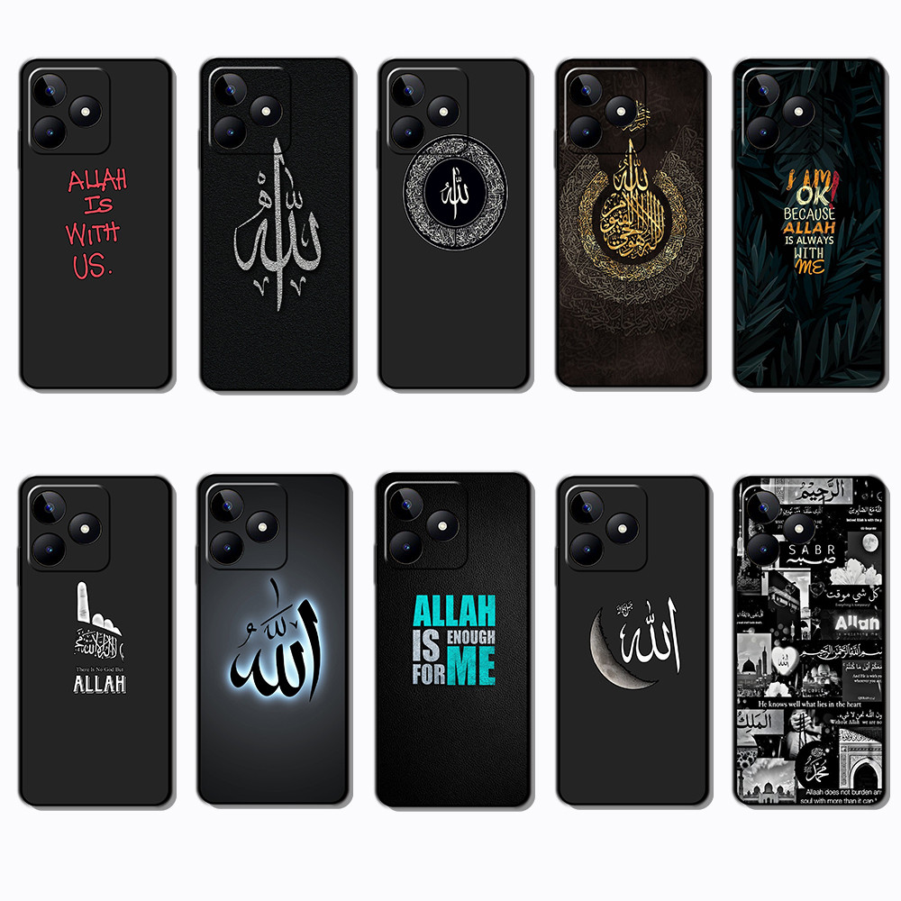สําหรับRealme C85 C75X C75 C71 VS10 allah Slim Black Border TPU Soft Case | โทรศัพท์เปลือยรู้สึกกับก