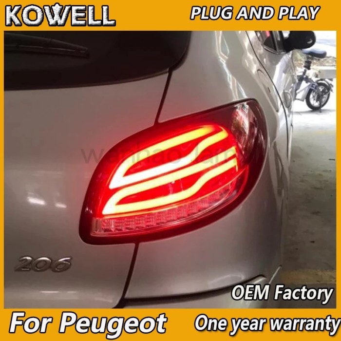 KOWELL Car Styling for Peugeot 206 Taillight 206CC 207 Tail Lamp Peugeot Tail Light Rear DRL Fog Br