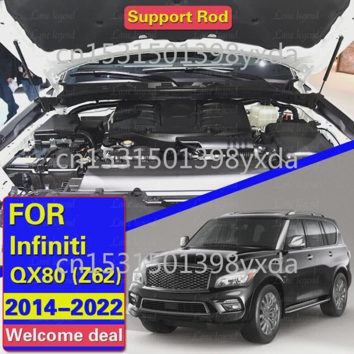 Hood Dampers for Infiniti QX56 QX80 (Z62) 2014-2022 Patrol Armada Front Bonnet Lift Supports Gas St