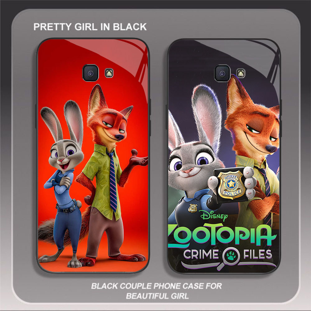 HW-18 Judy จาก Zootopia Glass Casing สําหรับ Samsung Note FE J4 S24 S25 J7 J6 Core 9 Prime Pro Plus 