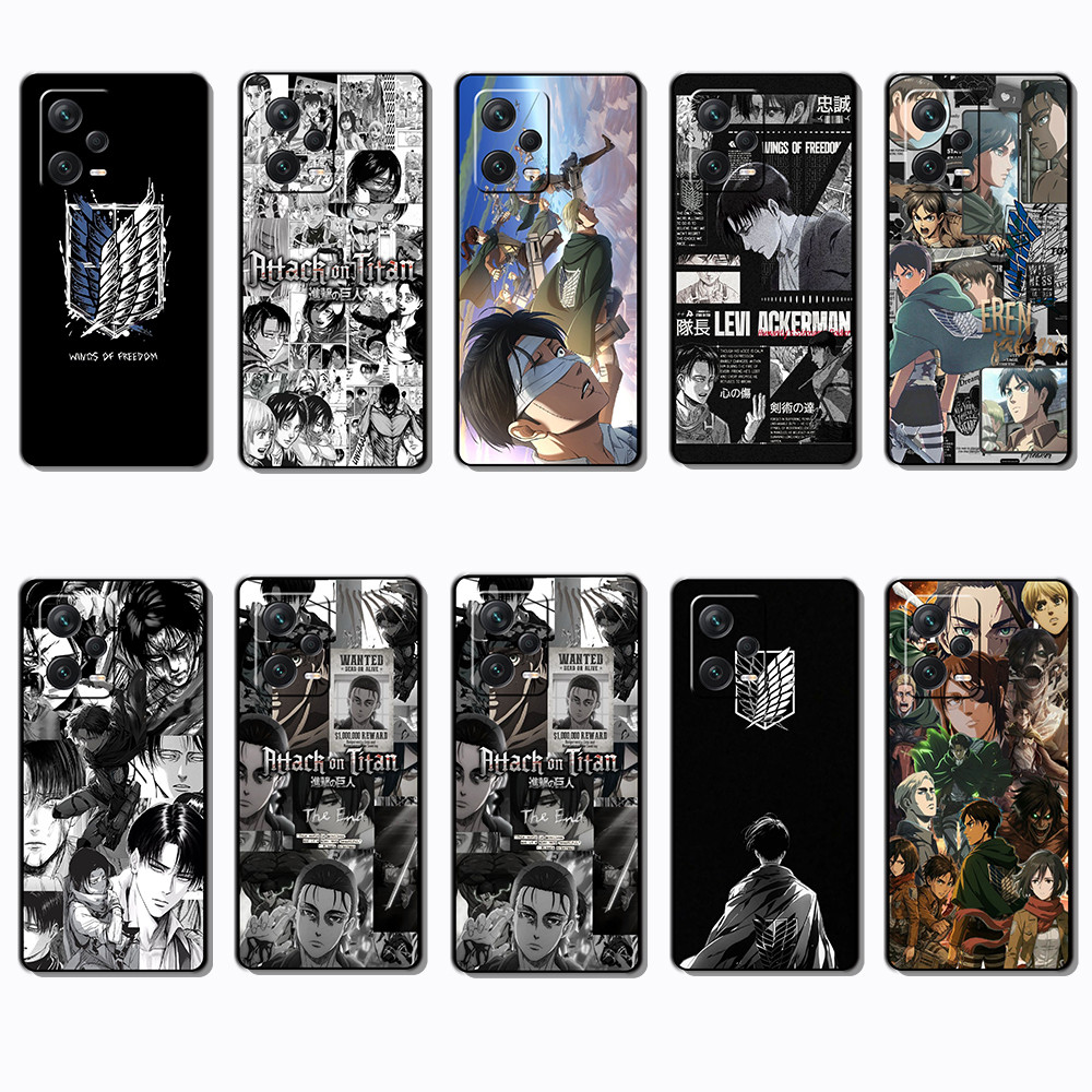 สําหรับ Xiaomi Poco M4 M5S F2 F3 F4 F5 X4 GT Pro โจมตีบน Titan ชายแดนสีดําเคสโทรศัพท์ TPU | ยืดหยุ่น