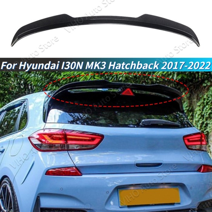 I30N Car Rear Spoiler For Hyundai I30N MK3 Hatchback 2017-2022 Trunk Roof Lip Tail Wing ABS Spoiler