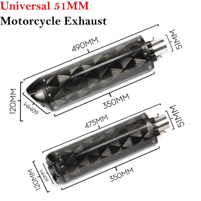 Universal 51mm Motorcycle Exhaust Pipe Aluminium Alloy USA Two Brothers Escape Muffler For CBR600RR
