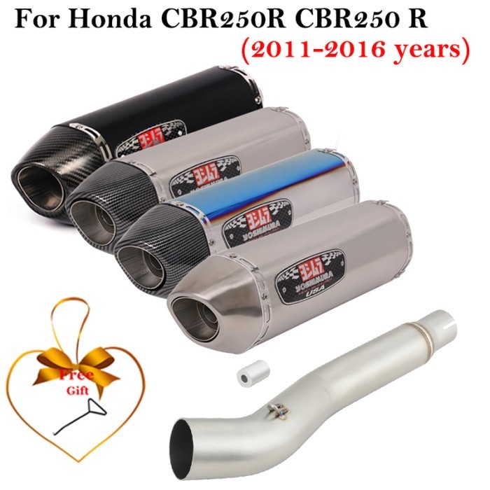 Slip On For Honda CBR250R CBR250 R CBR 250R 2011 - 2016  Motorcycle Exhaust Escape Systems Middle L