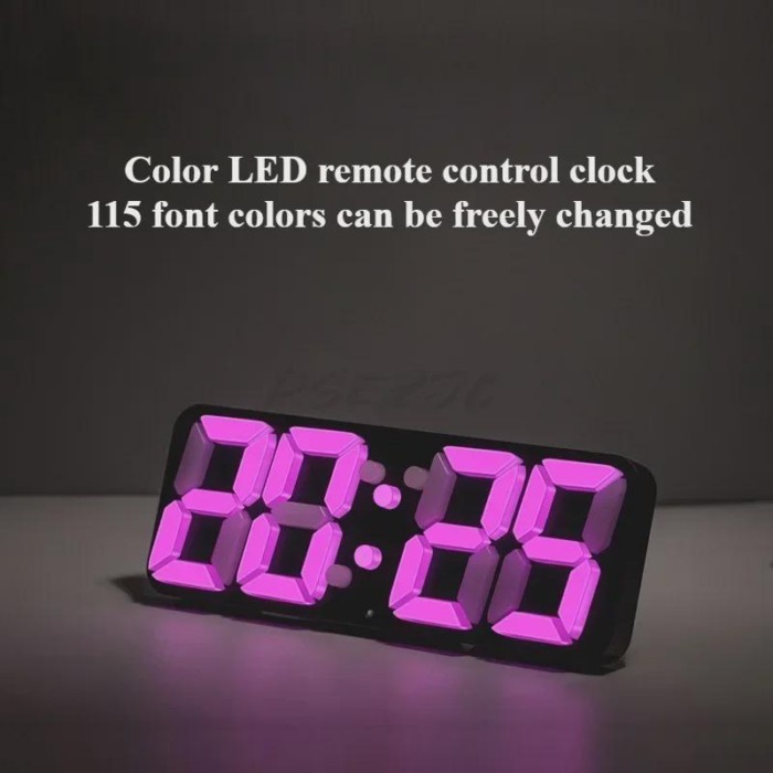 3D Stereoscopic Color Changing Alarm Clock Home Creative LED Digital Wall Clock Alarm Clock