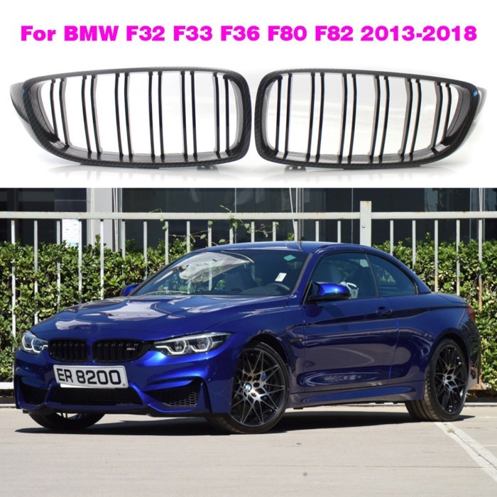 Carbon Fiber A Pair Front Hood Kidney Sport Grill Grille For BMW F32 F33 F36 M3 M4 F80 F82 F83 4-Se