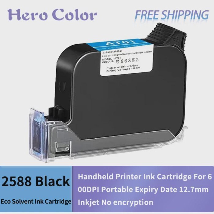 Eco Solvent Ink Cartridge 2588 Black Handheld Printer Ink Cartridge For 600DPI Portable Expiry Date