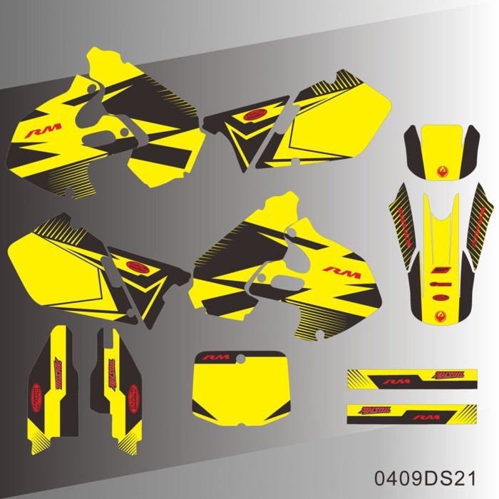 For SUZUKI RM125  RM250 RM 125  RM 250 1999 2000 Graphics Decals Stickers Motorcycle Background Cus