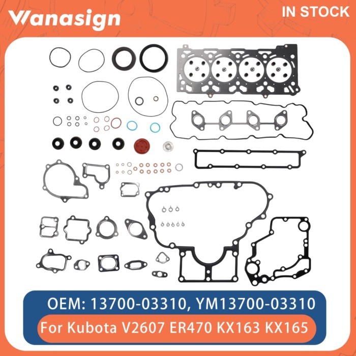 Engine Full Overhaul Gasket Kit Fit For Kubota Bobcat V2607 V2607T ER470 ER460 KX163 KX165-5 S550 S
