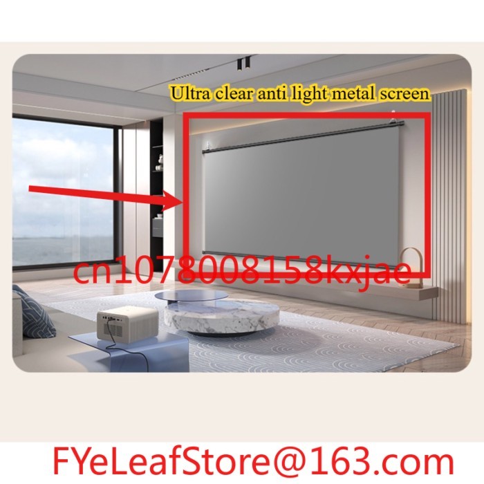 Projection Curtain  Projection Without Punching 8K Anti-light Metal Curtain 100 Inch Projector High