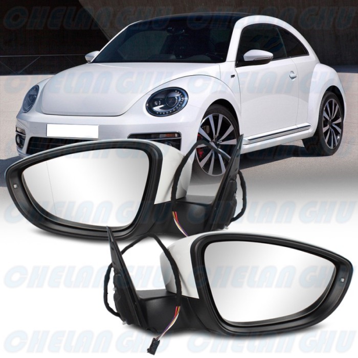 For VW Beetle LHD 2012 2013 2014 2015 2016 2017 2018 2019 1 Pair 8 Pin White Painted Heat Power Fol