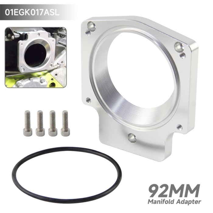 Aluminum 92mm Throttle Body Spacer Manifold Adapter For Chevy GM Gen III LS1 LS LSX V8 Engine 4-Bol