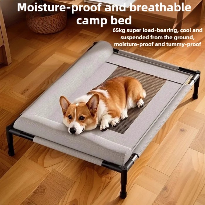 Summer Breathable Dog Marching Bed All Seasons Removable Washable Dog Beds Sleeping Medium Large Pe