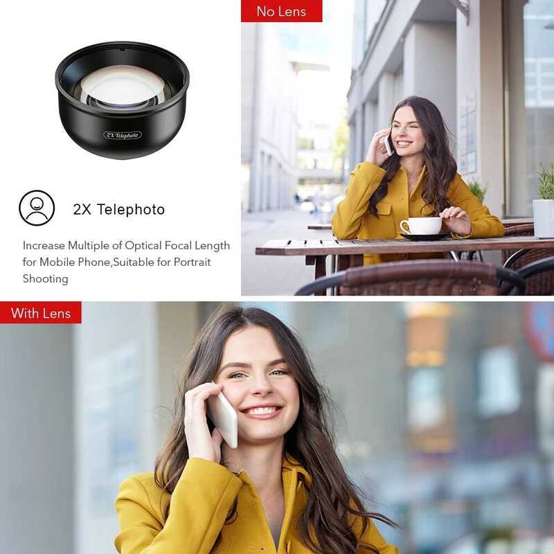 ▥ APEXEL 2X Portrait Telescope Lens Professional Telephoto Zoom +Cpl Star Filter For Iphone Sam