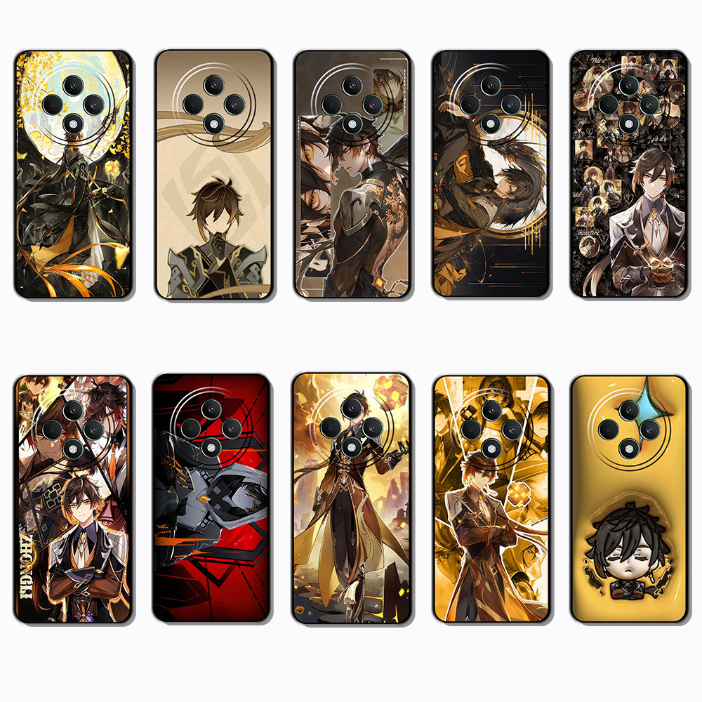 สําหรับ OPPO Reno 6 Lite 7z 8z 8T 12 11F 12F 12FS VS13 Zhongli Slim Black Border TPU Soft Case | โทร