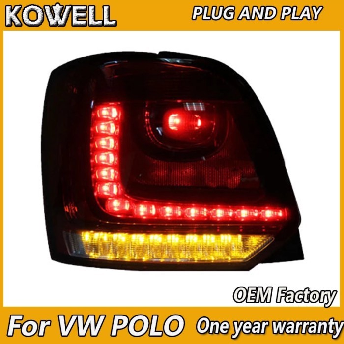 KOWELL Car Styling for VW POLO Taillight 2006-2016 Polo Tail Lamp Model for VW Golf MK6 Rear DRL Fo