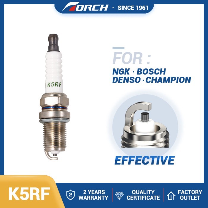 1PCS Spark Plug Torch K5RF Replace for BKR5E BKR5EZ FIAT 46531918 NISSAN 22401-20J05 TOYOTA 90098-6