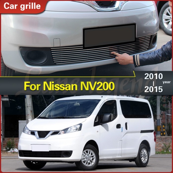 For Nissan NV200 2010-2015 Quality Stainless Steel Car Front Bumper Mesh Grille Around Trim Racing