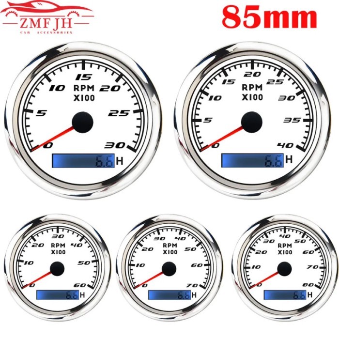 Waterproof Car Boat Tachometer Gauge 3000,4000,6000,7000,8000RPM Marine Tacho Meter with Hourmeter