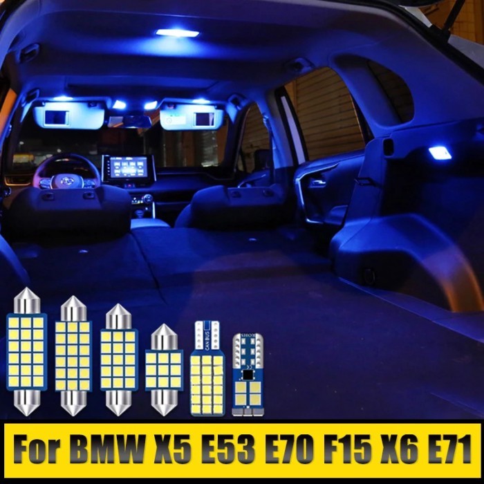 For BMW X5 E53 E70 F15 X6 E71 12V LED Car Interior Dome Reading Lamps Vanity Mirror Glove Box Light
