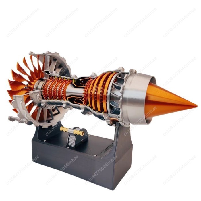 Rechargeable Mini Turbofan Engine Model - Adjustable Speed Jet Engine Science Kit, Aviation Desk De