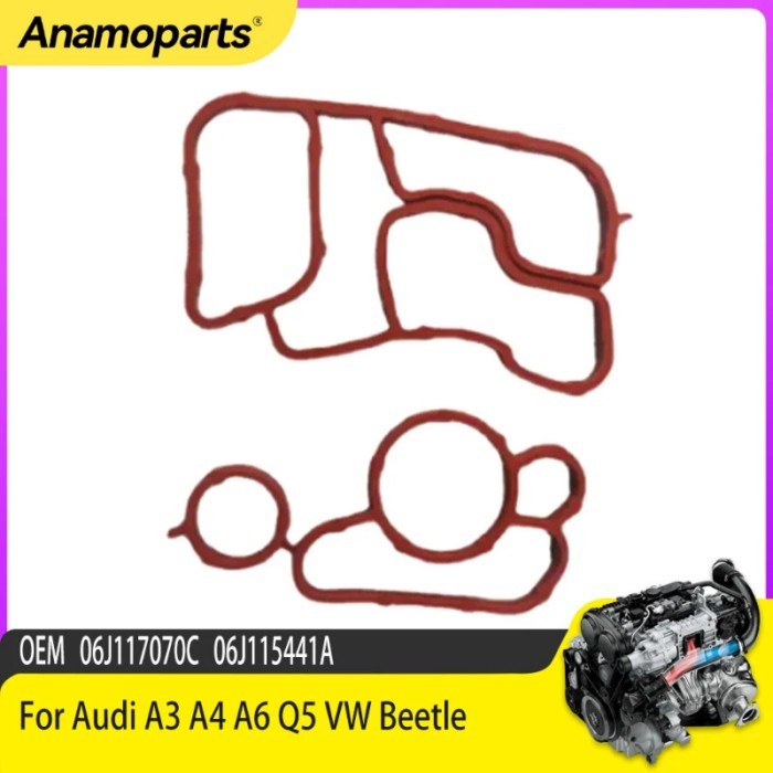 Oil Cooler Gasket Fits For Audi A3 A4 A6 Q5 VW Beetle 06J117070C + 06J115441A