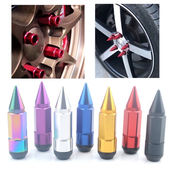 Racing Composite Nut Anti Theft Wheel Lug Nut Bolt With Spikes Extended Tuner Wheels Rims Lug Nuts