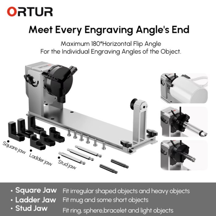 Ortur (YRC1.0) Y-axis Laser Engraver Rotary Roller 360 Rotating Base Engraving Bottle Cans Circle F