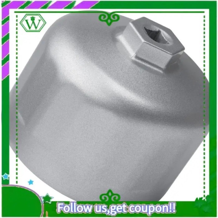 AC34-Aluminum Cartridge Style Oil Filter Wrench Filter Housing Cap 86Mm For BMW Volvo (Silver)