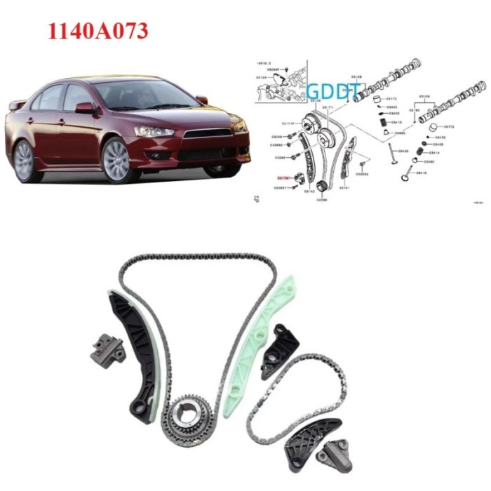 1 Kit 1140A073 4B12 2.4L Engine Timing Chain Tensioner for Outlander CW GF GG Camshaft Engine for L