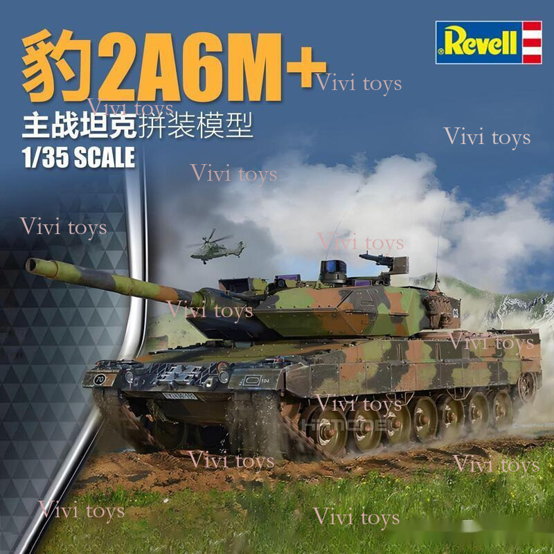 {{ของเล่นlvivi}} revell revell 03342 1/35 Leopard 2A6M+Main Battle Tank Assembled Model 360304