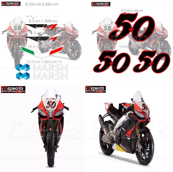 For RSV4 RSV-4 Motorcycle Stickers Front Decoration Stickers Windshield Stickers Racing Number Deco