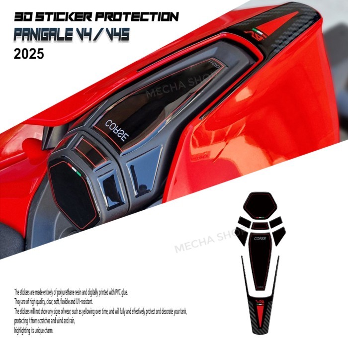For panigale V4S motorcycle 3D sticker protects tail area compatible V4 V4S 2025
