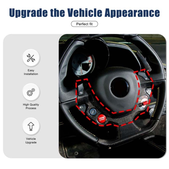 True carbon fiber Steering wheel button decorative panel cover For Ferrari 458 Italia 458 Spider 45