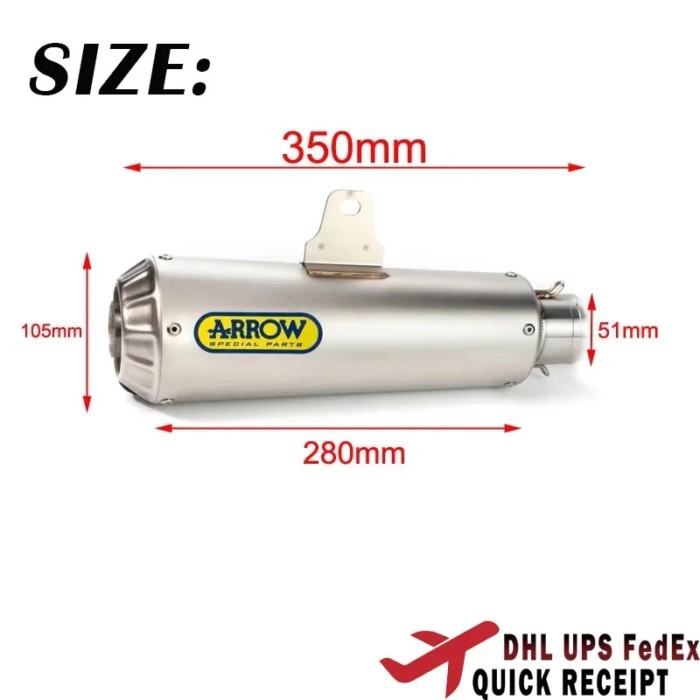 Universal Motorcycle ARROW Exhaust Muffler Pipe Tube For Honda Yamaha Kawasaki YZF R1 R3 R6 Z400 Nv