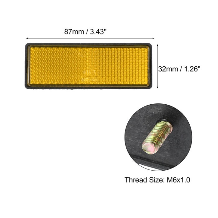 Motoforti 2/4pcs M5x0.8 Warning Strip Tape Reflective Sticker Plastic Universal Screw Mount Reflect